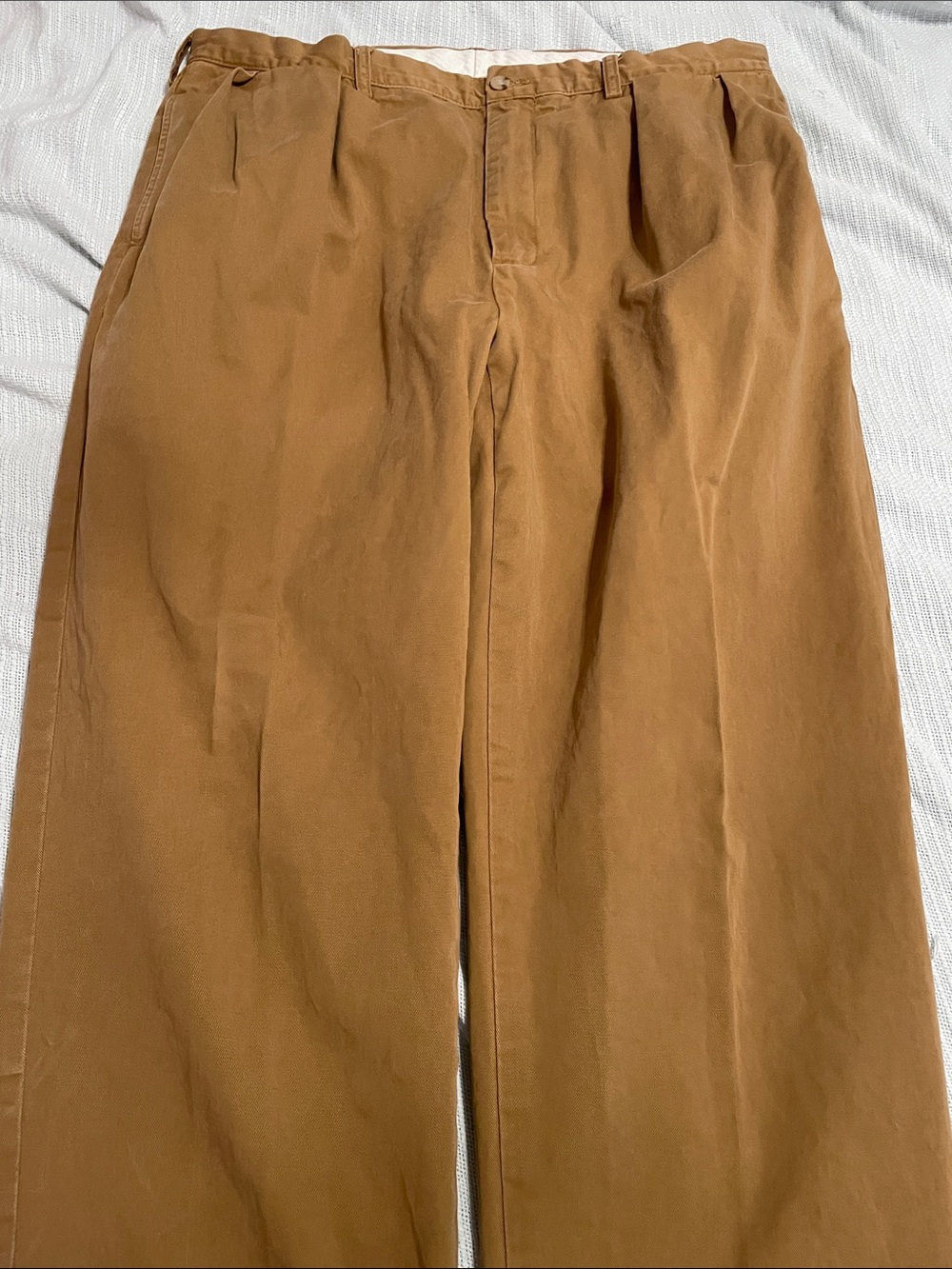 Ralph Lauren Pleated Khaki Chino Pants in Caramel